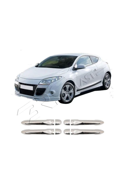 BRSPLAST  Renault Megane 3 Uyumlu 2009-2016 Krom Kapı Kolu 4 Kapı 4 Kapı Sensörlü Paslanmaz Çelik - Resim 3