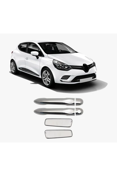 BRSPLAST  Renault Clio 4 SW Uyumlu 2012-2019 Krom Kapı Kolu 4 Kapı Paslanmaz Çelik ürün görseli 1