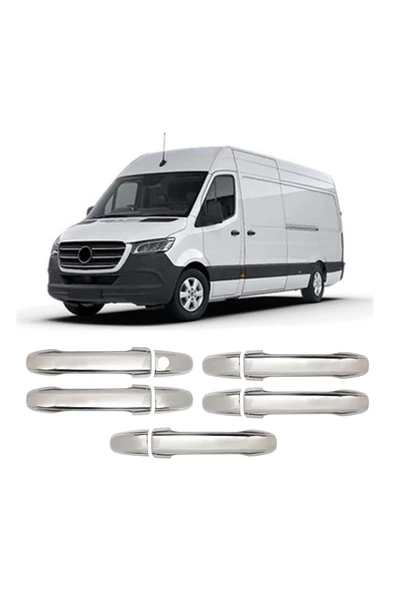 BRSPLAST  Mercedes Sprinter W907 Uyumlu 2019 Ve Üzeri Krom Kapı Kolu 5 Kapı Paslanmaz Çelik ürün görseli 1