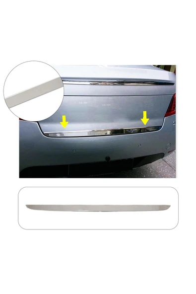 BRSPLAST  Peugeot 508 MK1 Uyumlu 2010-2018 Sedan Krom Bagaj Alt Çıtası Paslanmaz Çelik ürün görseli 1