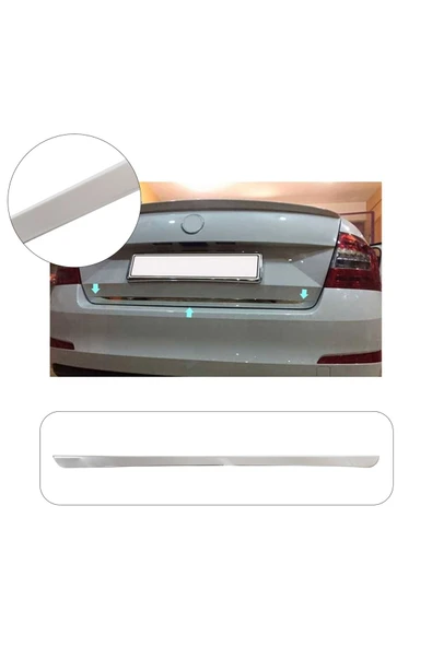 BRSPLAST  Skoda Octavia A7 Uyumlu 2013 ve üzeri Krom Bagaj Alt Çıtası Paslanmaz Çelik ürün görseli 1