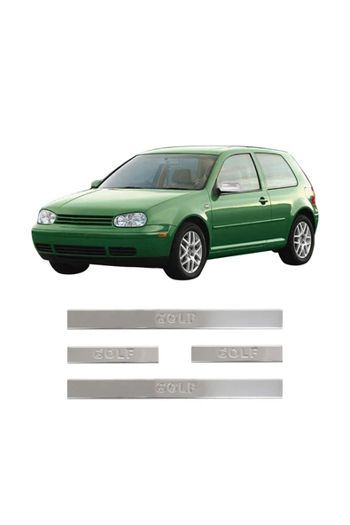 BRSPLAST  Volkswagen Golf 4 Uyumlu 1998-2004 Krom Kapı Eşiği 4 Parça Paslanmaz Çelik ürün görseli 1