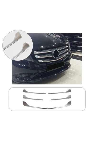 BRSPLAST  Mercedes Vito W447 Uyumlu 2014 Ve Üzeri Krom Ön Panjur 5 Parça Paslanmaz Çelik ürün görseli 1
