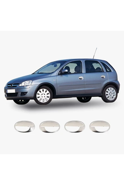 BRSPLAST  Opel Corsa C Uyumlu 2000-2007 Krom Kapı Kolu Ve Çerçeve 4 Kapı Paslanmaz Çelik ürün görseli 1