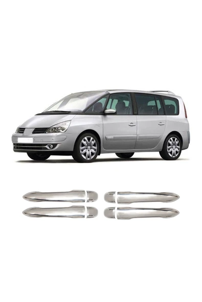 BRSPLAST  Renault Espace 4 Facelift Uyumlu 2006 Ve Üzeri Krom Kapı Kolu 4 Kapı Paslanmaz Çelik ürün görseli 1