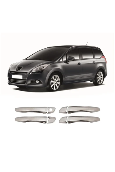 BRSPLAST  Peugeot 5008 Uyumlu 2016-2023 Krom Kapı Kolu 4 Kapı Paslanmaz Çelik ürün görseli 1