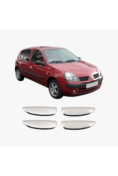 BRSPLAST  Renault Clio 2 Uyumlu 1999-2006 Krom Kapı Kolu 4 Kapı Paslanmaz Çelik ürün görseli 1