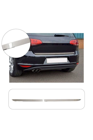 BRSPLAST  Volkswagen Golf 7 Uyumlu 2013 ve üzeri Krom Bagaj Alt Çıtası Paslanmaz Çelik ürün görseli 1
