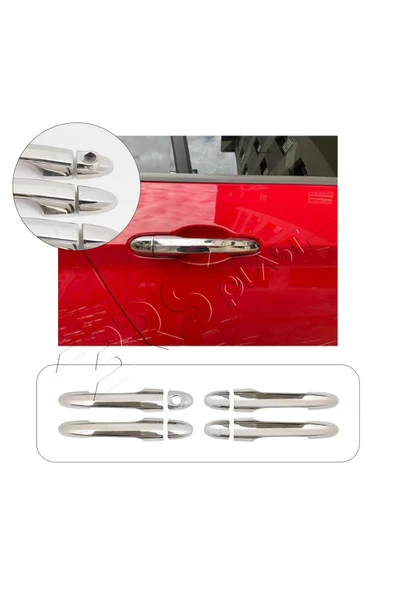 BRSPLAST  Fiat Egea Cross Uyumlu 2016 Ve Üzeri Krom Kapı Kolu 4 Kapı Paslanmaz Çelik ürün görseli 1