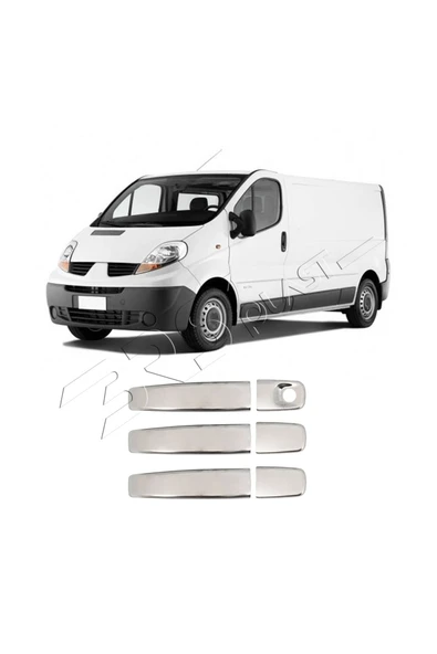 BRSPLAST  Renault Trafic 2 Makyajlı Uyumlu 2010-2014 Krom Kapı Kolu 3 Kapı Paslanmaz Çelik - Resim 3