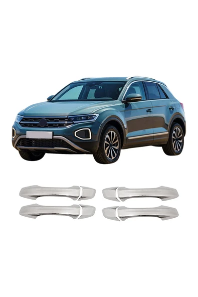 BRSPLAST  Volkswagen T-Roc Uyumlu 2017 Ve Üzeri Krom Kapı Kolu 4 Kapı Paslanmaz Çelik ürün görseli 1