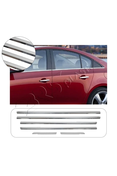 BRSPLAST  Chevrolet Cruze Uyumlu 2009-2016 Krom Cam Çıtası 6 Parça Paslanmaz Çelik ürün görseli 1