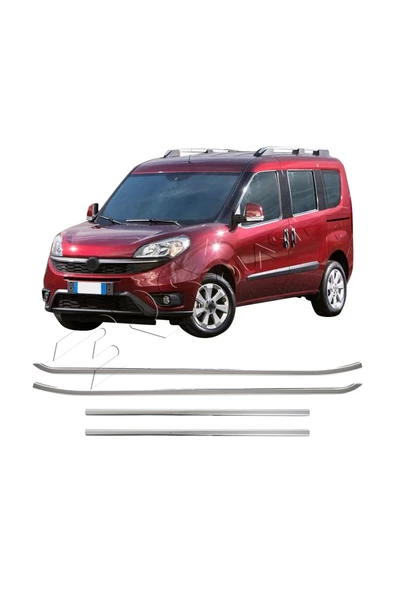 BRSPLAST  Fiat Doblo Uyumlu 2010-2021 Krom Cam Çıtası 4 Parça Paslanmaz Çelik ürün görseli 1