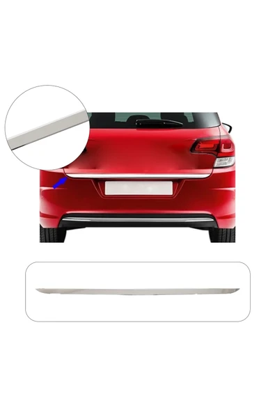 BRSPLAST  Citroen C4 Uyumlu 2010 ve üzeri Krom Bagaj Alt Çıtası Paslanmaz Çelik ürün görseli 1