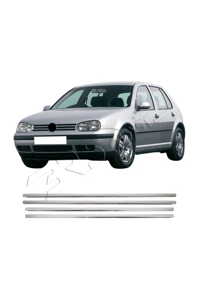 BRSPLAST  Volkswagen Golf 4 Uyumlu 1998-2004 Krom Cam Çıtası 4 Parça Paslanmaz Çelik ürün görseli 1