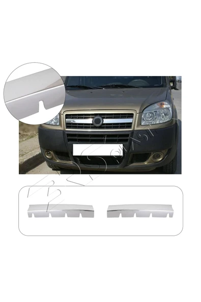 BRSPLAST  Fiat Doblo Uyumlu 2006-2010 Krom Ön Panjur 2 Parça Paslanmaz Çelik ürün görseli 1