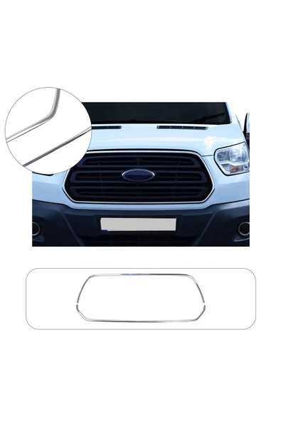 BRSPLAST  Ford Transit Uyumlu 2014-2019 Krom Ön Panjur Çerçevesi 2 Parça Paslanmaz Çelik ürün görseli 1