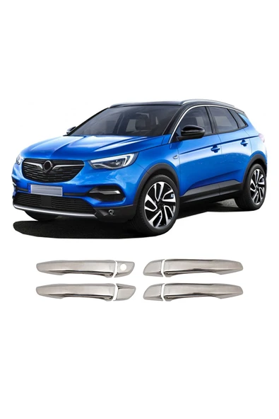 BRSPLAST  Opel Grandland X Uyumlu 2017-2021 Krom Kapı Kolu 4 Kapı Paslanmaz Çelik ürün görseli 1