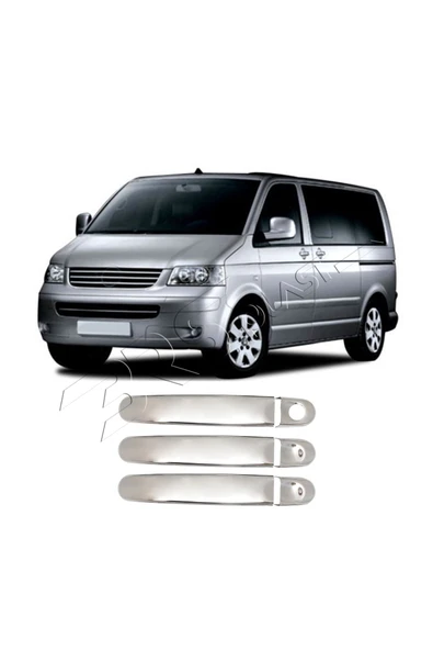 BRSPLAST  Volkswagen T5 Caravella Uyumlu 2003-2023 Krom Kapı Kolu 3 Kapı Paslanmaz Çelik ürün görseli 1