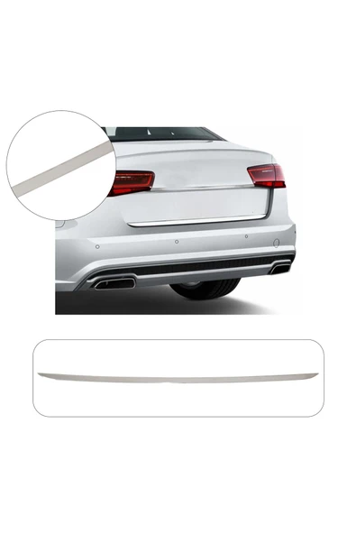 BRSPLAST  Audi A6 C7 Uyumlu 2010-2018 Krom Bagaj Alt Çıtası Paslanmaz Çelik ürün görseli 1