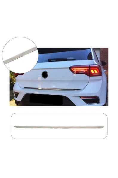 BRSPLAST  Volkswagen T-Roc Uyumlu 2017 ve üzeri Krom Bagaj Alt Çıtası Paslanmaz Çelik ürün görseli 1