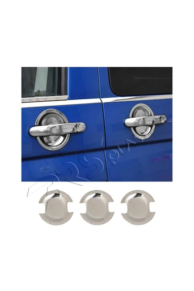 BRSPLAST  Volkswagen Transporter T5 Uyumlu Krom Kapı Kolu Tası 3 Parça Paslanmaz Çelik ürün görseli 1