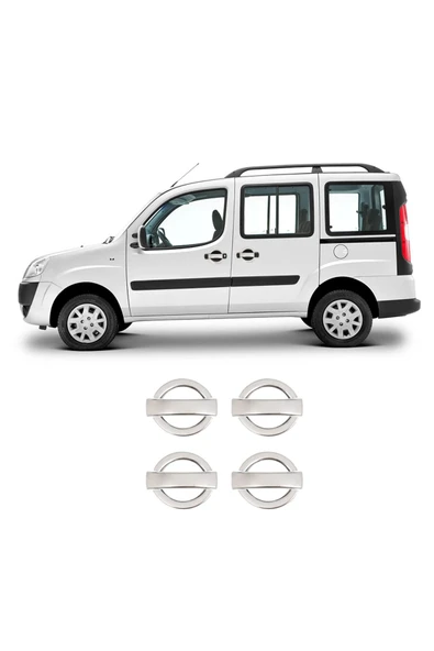 BRSPLAST  Fiat Doblo Uyumlu 2002-2006 Krom Kapı Kolu 4 Kapı Kolu Ve Çerçeve 12 Parça Paslanmaz Çelik ürün görseli 1