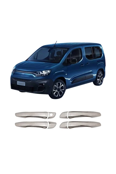 BRSPLAST  Fiat Doblo Uyumlu 2022 Ve Üzeri Krom Kapı Kolu 4 Kapı Paslanmaz Çelik ürün görseli 1
