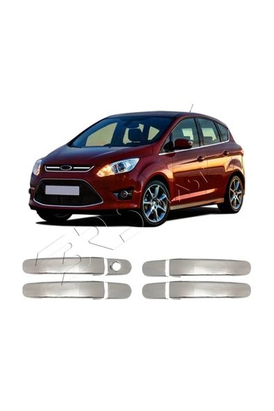 BRSPLAST  Ford C-max Uyumlu 2003-2010 Krom Kapı Kolu 4 Kapı Paslanmaz Çelik ürün görseli 1