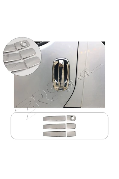 BRSPLAST  Renault Trafic Uyumlu 2001-2014 Krom Kapı Kolu 3 Kapı Paslanmaz Çelik ürün görseli 1