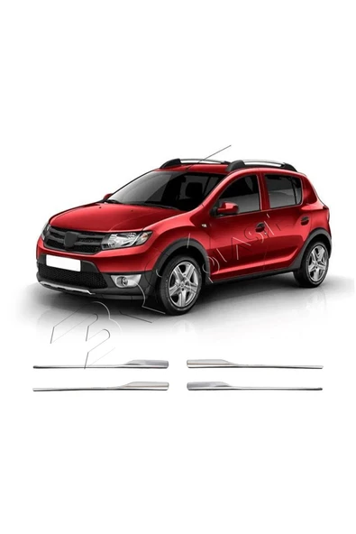 BRSPLAST  Dacia Sandero Uyumlu 2012-2016 Krom Ön Panjur 4 Parça Paslanmaz Çelik ürün görseli 1