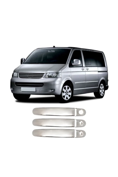 BRSPLAST  Volkswagen Transporter T5 Uyumlu 2003-2023 Krom Kapı Kolu 3 Kapı Paslanmaz Çelik ürün görseli 1