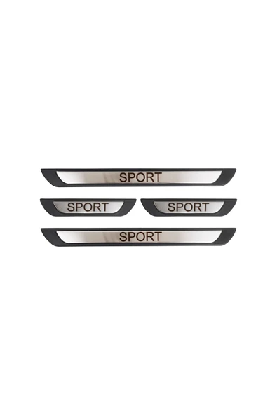 BRSPLAST  Universal Sport Yazılı Araç Kapı Eşiği Krom Abs 4 Parça ürün görseli 1
