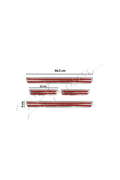 BRSPLAST  Universal Yazısız Kapı Eşiği Karbon Krom 4 Parça - Resim 5