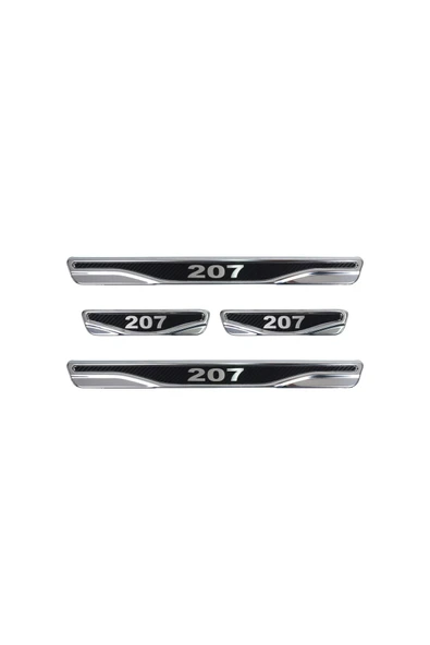 BRSPLAST  Peugeot 207 Uyumlu Kapı Eşiği Karbon Krom 4 Parça ürün görseli 1