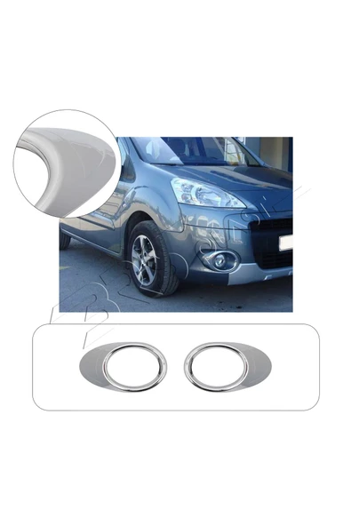 BRSPLAST  Peugeot Partner Tepee Uyumlu 2008-2015 Sis Çerçevesi 2 Parça Abs Krom Kaplama ürün görseli 1