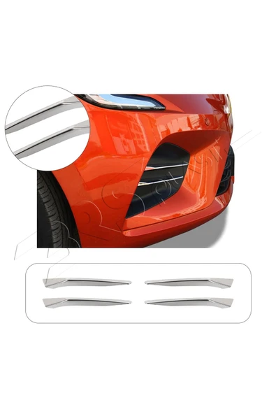 BRSPLAST  Renault Clio 5 Uyumlu 2019 Ve Üzeri Krom Sis Far Çıtası 4 Parça Paslanmaz Çelik ürün görseli 1