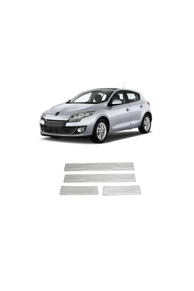 BRSPLAST  Renault Megane 3 Uyumlu 2010-2016 Krom Kapı Eşiği 4 Kapı Paslanmaz Çelik ürün görseli 1