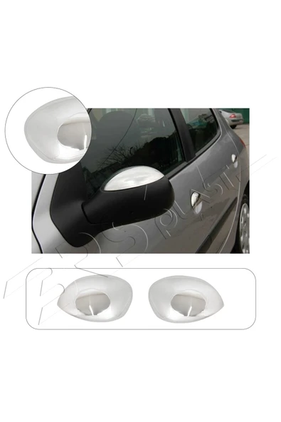 ServetDizaynOto  Peugeot 206 Uyumlu 1998 Ve Üzeri Krom Ayna Kapağı 2 Parça Paslanmaz Çelik ürün görseli 1