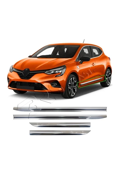 BRSPLAST  Renault Clio 5 Uyumlu 2019 Ve Üzeri Krom Yan Kapı Çıtası 4 Parça Paslanmaz Çelik ürün görseli 1