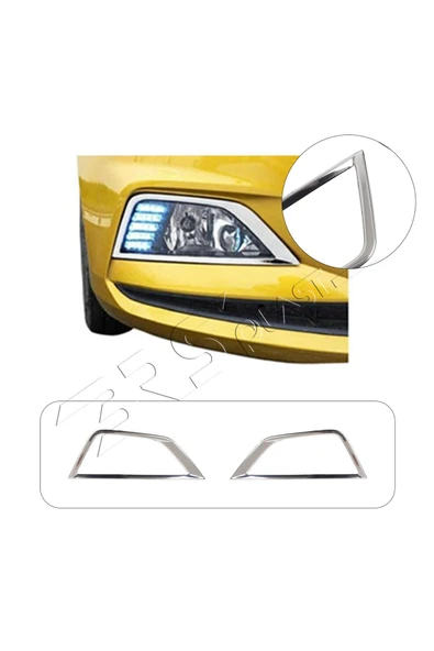 BRSPLAST  Volkswagen Polo 6 Uyumlu 2018 Üzeri Krom Sis Farı Çerçevesi 2 Parça Paslanmaz Çelik ürün görseli 1