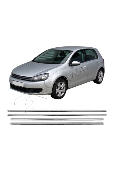 BRSPLAST  Volkswagen Golf 6 Uyumlu 2009-2013 Krom Cam Çıtası 4 Parça Paslanmaz Çelik ürün görseli 1