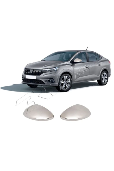 BRSPLAST  Dacia Logan Uyumlu 2021 Ve Üzeri Krom Ayna Kapağı 2 Parça Paslanmaz Çelik ürün görseli 1