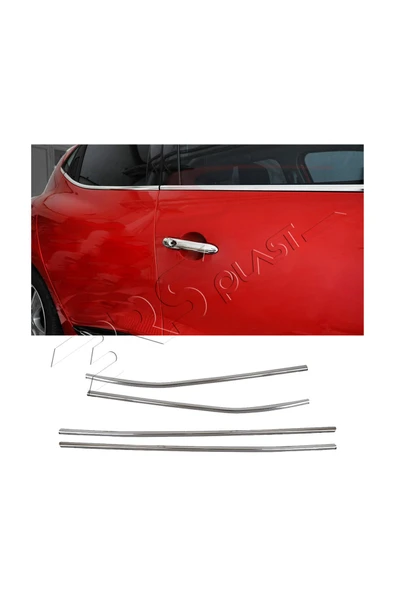 BRSPLAST  Renault Clio 5 Uyumlu 2019 Ve Üzeri Krom Cam Çıtası 4 Parça Paslanmaz Çelik ürün görseli 1