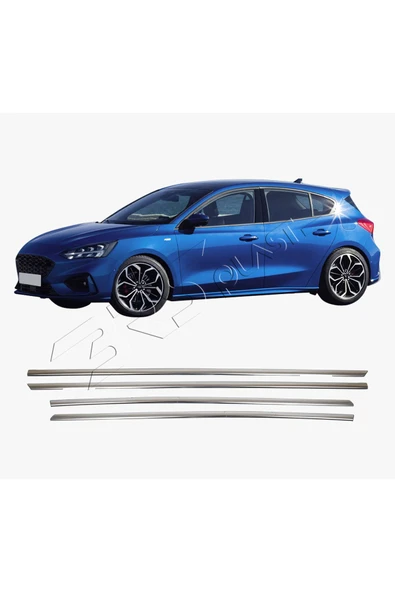 BRSPLAST  Ford Focus 4 Uyumlu 2018 Ve Üzeri Krom Cam Çıtası 4 Parça Paslanmaz Çelik ürün görseli 1