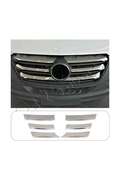 BRSPLAST  Mercedes Sprinter W907 2019-2023 Krom Geniş Model Ön Panjur 6 Parça Paslanmaz Çelik ürün görseli 1