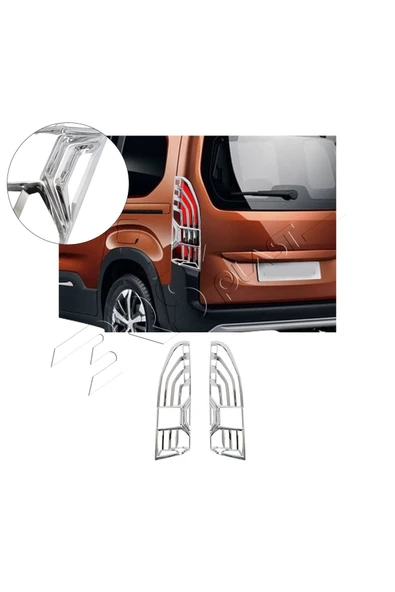 BRSPLAST  Peugeot Rifter Uyumlu 2019 Ve Üzeri Stop Çerçevesi 2 Parça Abs Krom Kaplama ürün görseli 1