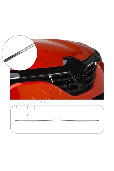 BRSPLAST  Renault Clio 5 Uyumlu 2019 Ve Üzeri Krom Ön Panjur 2 Parça Paslanmaz Çelik ürün görseli 1