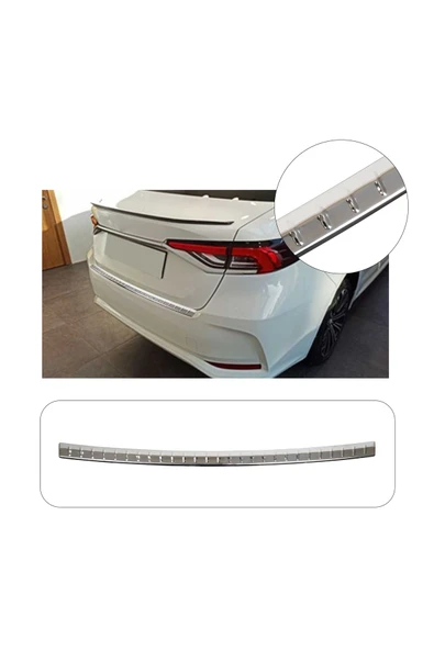 BRSPLAST  Toyota Corolla Uyumlu 2019 Ve Üzeri Krom Arka Tampon Üstü Koruma Paslanmaz Çelik ürün görseli 1