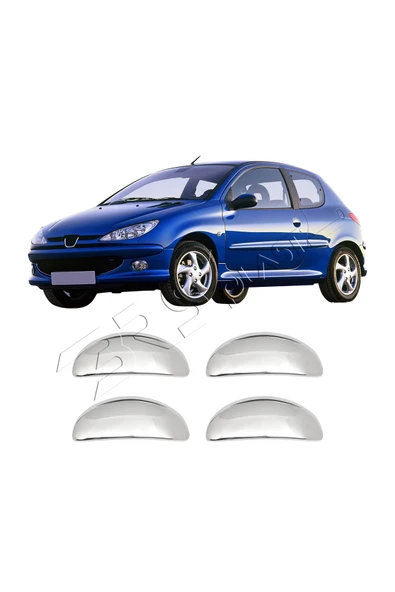 BRSPLAST  Peugeot 206 Uyumlu 1996-2012 Krom Kapı Kolu 4 Kapı Paslanmaz Çelik ürün görseli 1